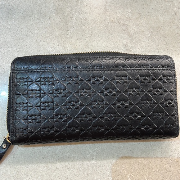 Kate Spade Black Leather Wallet - EUC with Kate Spade Print - Picture 3 of 4
